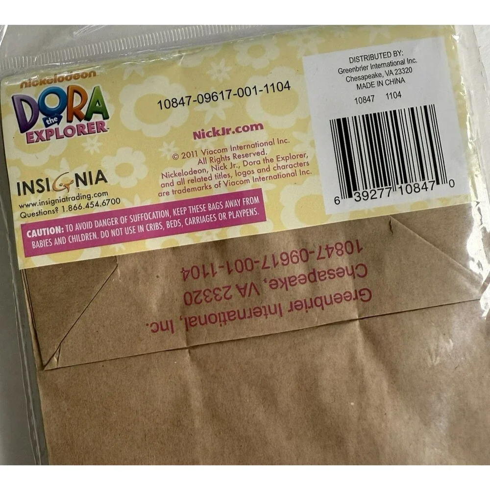 Y2K Nickelodeon DORA THE EXPLORER Lunch Bags Party Favor Paper Nick Jr. NEW